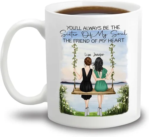 Miniatura 15 de Taza personalizada con texto en inglés "There Are Friends There Is Family And Then There Are Friends That Become Family", taza de café personalizada