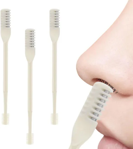 Cortador de pelo nasal, 2025, nuevo cuchillo manual portátil de vello nasal, recortador de vello nasal para hombres y mujeres, herramienta de Beige