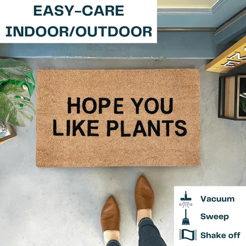 Miniatura 4 de NICKEL DESIGNS Plant Doormat, 18 x 30 Inch, Heavy Duty Natural Coir Fibers, UV and Weather Resistant, Funny Front Porch Decor, Plant Lover Theme