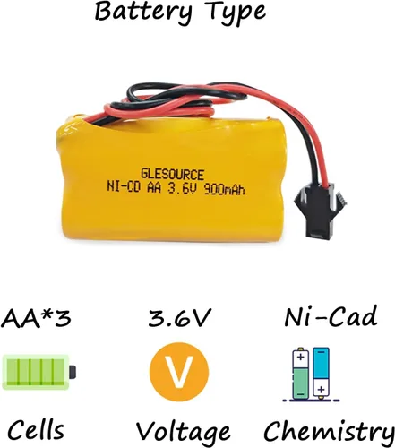 Miniatura 3 de XUNTU Batería de repuesto NiCad de 3.6V 900mAh AA ELB-B001 compatible con Lithonia ELB-B001 Lithonia EU2 LED Interstate ANIC1566 Unitech 0253799 Luz