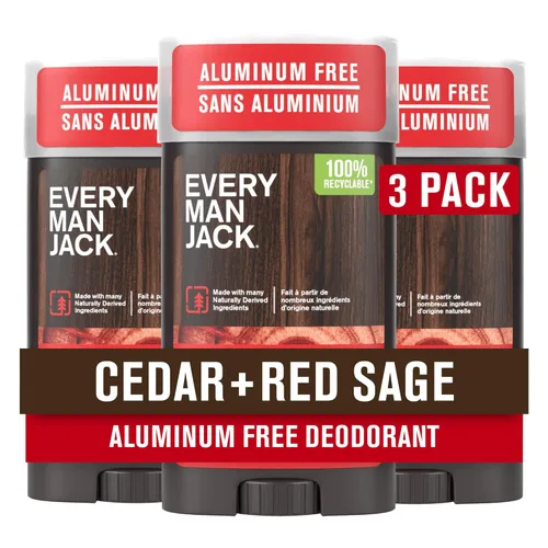 Miniatura 23 de Every Man Jack Juego variado de desodorantes para hombre, tres barras desodorantes de tamaño completo con ingredientes limpios y aromas increíbles