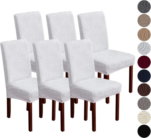 Miniatura 24 de Fundas para silla de comedor, Fundas para sillas de comedor elásticas Parsons, Protector para sillas de comedor y cocina, Extraíbles, Lavables