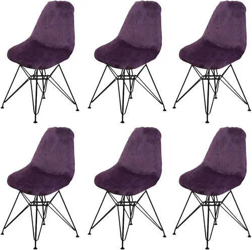 Miniatura 15 de GIA Juego de 1 funda de piel sintética con patas de metal contemporáneas sin brazos y funda extraíble para silla, color rosa champán