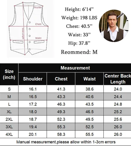 Miniatura 6 de COOFANDY Chaleco de traje de cuero de gamuza para hombre, chaleco occidental casual, chaleco ajustado