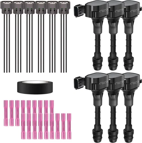 Miniatura 19 de Juego de 4 bobinas de encendido y conector hembra arnés de enchufe compatible con Infiniti Frontier Altima Versa Sentra NV200 Rogue FX50 QX60 QX70