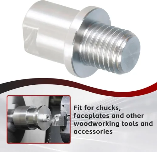 Miniatura 6 de findmall Adaptador de husillo de cabezal de torno que convierte 1-1/4 pulgadas x 8TPI a 1 pulgada x 8TPI para torno de carpintería