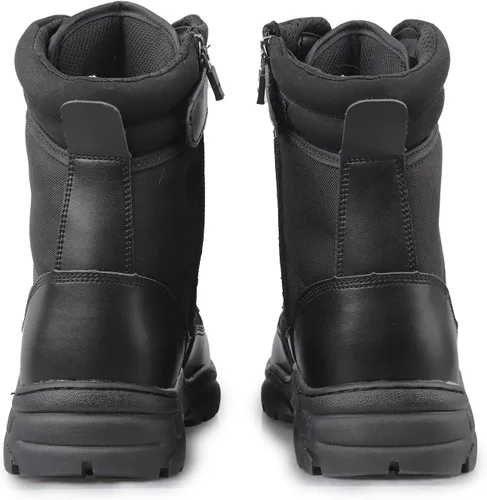 Miniatura 9 de Botas tácticas militares de combate para hombre, con cremallera lateral, botas de trabajo para el ejército y la policía, antideslizantes para tareas