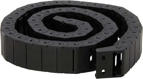 Miniatura 6 de 0.394 x 0.394 in tipo semi cerrado de plástico de remolque CNC máquina herramienta cable portador cadena de arrastre anidado negro
