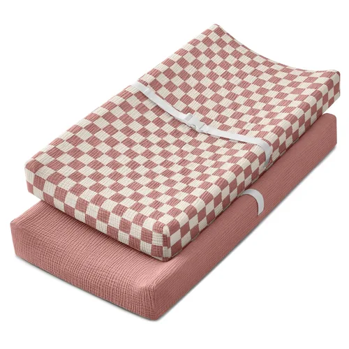 Miniatura 9 de Blissful Diary Funda de muselina para cambiador de pañales para bebés, algodón ultrasuave y transpirable, 2