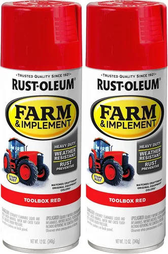 Rust-Oleum Specialty Farm & Implement Toolbox Red Spray de 12 onzas (paquete de 2)