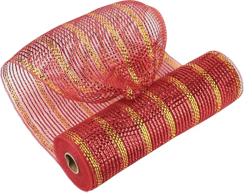 Miniatura 20 de MEEDEE Cinta de Malla Decorativa de Oro Rosa de 10 Pulgadas de Ancho, Cinta de Malla Metálica de Oro Rosa para Árbol de Navidad, Cinta de Malla Oro