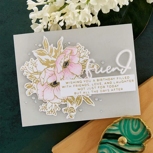 Miniatura 5 de SPELLBINDERS PAPERCRAFTS, INC Spellbinders Etched Dies por Yana Smakula-Wonderful Script-Anemone Blooms, gris