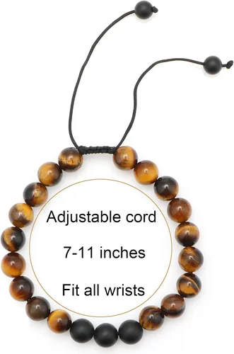 Miniatura 5 de JoycuFF Healing Bracelet for Men 8mm Black Matte Agate Stone Father Brother Son Boyfriend