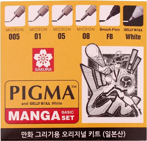 Miniatura 4 de Pm0606 Juego básico para Manga Sakura Pigma (005, 01, 05, 08, FB, Blanco) con Freebie, Multicolor S