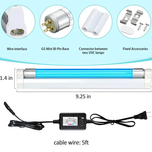 Miniatura 3 de Coospider 6W Luz UV Libre de Ozono, Lámpara Desinfectante 253.7nm con 3 Configuraciones de Tiempo, Lámpara UVC para Zapatos/Ropero/Gabinete/Baño