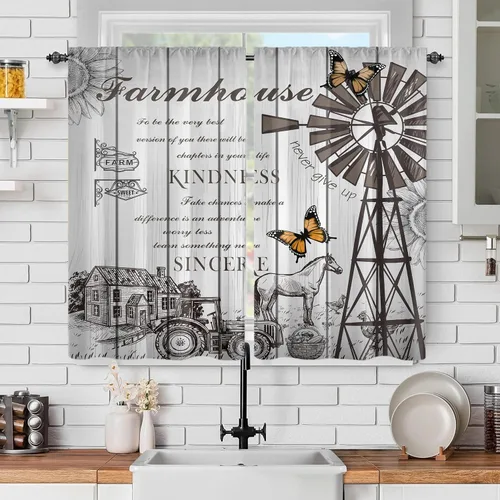Miniatura 14 de Cortinas de mariposa, mariposa azul, diente de león blanco, románticas, para niñas y mujeres, insonorizadas, aisladas, con bolsillo para barra