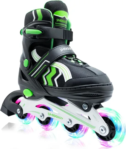Miniatura 10 de Inline Skates for Kids 4 Size Adjustable Light-Up Wheels Aluminum Frame Black Rose Red Blade Skate for Boys and Girls S, M, L Sizes, Ages 5-8, 6-12