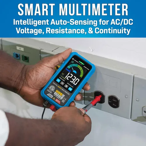 Miniatura 2 de Jonard Tools AMM-600 Multímetro digital inteligente automático certificado ETL 4000 recuentos TRMS, prueba A/C D/C voltaje, resistencia