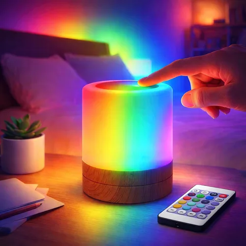 Lámpara de Noche para Bebés y Guardería: Luz con Regulación de Intensidad Táctil para Lactancia y Niños - LED de Cuidado de Ojos, Luz Cálida Blanca