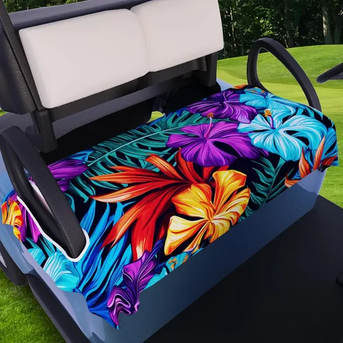 Miniatura 11 de AQQA Fundas para Asientos de Carrito de Golf, Manta de Asiento de Carrito de Golf de Microfibra Tropical Hoja de Palma-Boho-Mármol, Manta de Golf