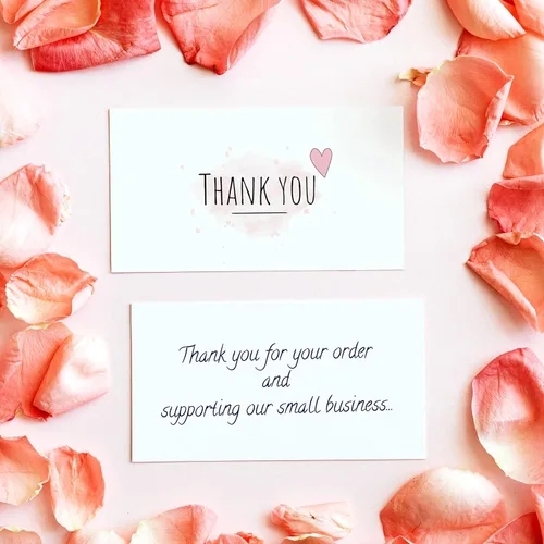 Miniatura 4 de Pequeñas tarjetas de agradecimiento, tamaño de tarjeta de visita (2 x 3.5 pulgadas), mini tarjetas de agradecimiento, regalo para amigos, familia
