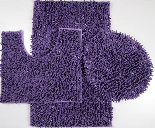 Miniatura 5 de BH Home & Linen Juego de 3 tapetes de baño de microfibra mixta de felpilla ultra brillante ultra suave, tapete grande de 19.5 x 31 pulgadas, tapete