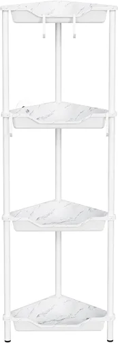 Miniatura 10 de Orimade Organizador de ducha esquinero de 2 niveles resistente a la oxidación, estante de esquina de piso de metal y plástico para baño, negro