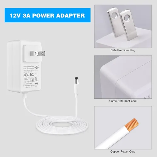 Miniatura 6 de iNextStation 3A 12V Fuente de adaptador de alimentación AC 100-240V a DC Transformador para tira de luz LED Monitor LCD Router Dispositivos de coche