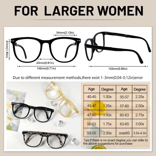 Miniatura 5 de OCCI CHIARI Oversized Reading Glasses for Women Wide Frame Readers