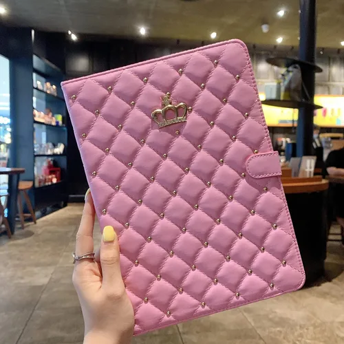 Miniatura 2 de Linda funda de corona para iPad Air de 11 pulgadas, M2 2024/5ª/4ª 10.9 pulgadas, Pro de 11 pulgadas, piel sintética con diamantes de imitación