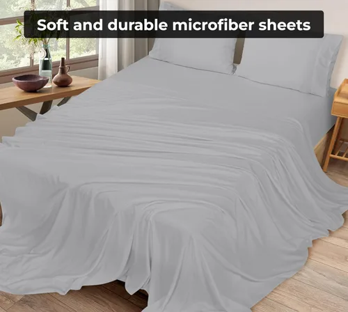 Miniatura 4 de Royale Linens Sábana encimera Twin XL - Sábanas lisas ultrasuaves de microfibra cepillada 1800 solamente - Libre de arrugas y resistente a las Plata