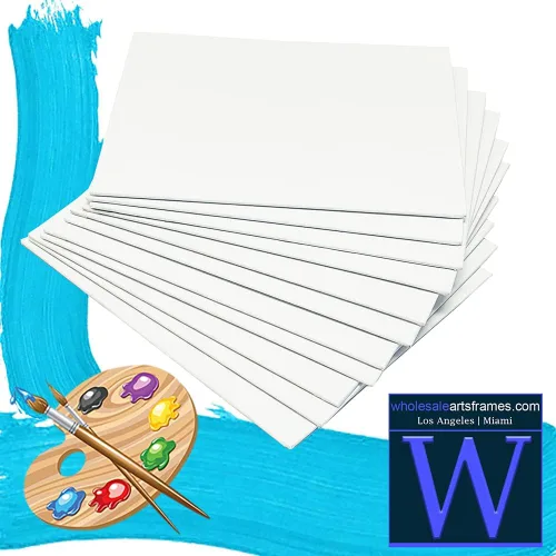Miniatura 4 de WholesaleArtsFrames-com - Paneles de lona blanca de 8 x 10 pulgadas, paquete de 40 unidades, calidad profesional de artista de algodón sin ácidos