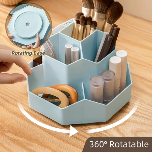 Miniatura 5 de Organizador Giratorio de 360° para Brochas de Maquillaje con 9 Ranuras, Organizadores de Maquillaje para Encimera, Organización de Maquillaje