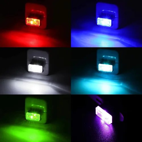Miniatura 6 de Ziciner 6 PCS Lámpara de Ambiente Interior de Coche LED USB, Mini Luz Nocturna LED Portátil, Kit de Iluminación Ambiental de Maletero con Interfaz