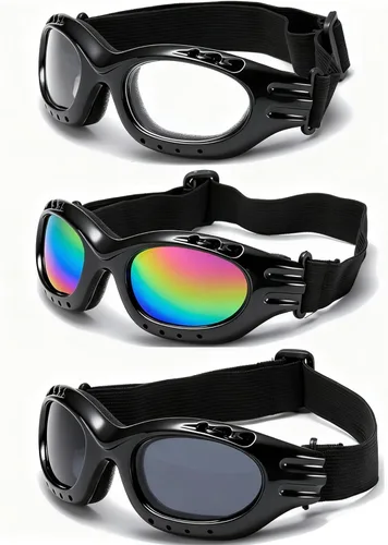 3 piezas de gafas de motocicleta, gafas de conducción, gafas de esquí para motocross, anti-UV, a prueba de polvo, resistente al viento, gafas ATV