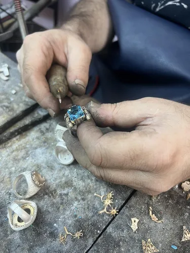 Miniatura 5 de Anillos de plata de ley 925 para hombre, anillo de aguamarina, anillos para hombre, joyería de aguamarina, anillos de sello para hombre, anillos