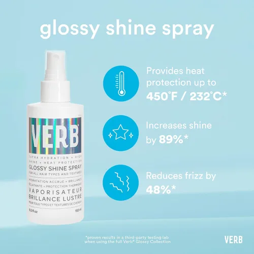 Miniatura 3 de VERB Glossy Shine Spray - Moisturizing Heat Protection Hair Spray - Adds High Shine and Primes for Styling - Vegan, No Parabens or Harmful Sulfates