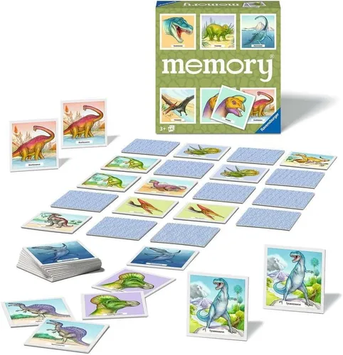 Miniatura 4 de Ravensburger Juego de memoria de dinosaurios: divertido y rápido juego de cerebro para niños de 3 años en adelante, imágenes vibrantes