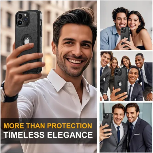 Miniatura 4 de Funda protectora de cuero de lujo con diseño único para iPhone 11 Pro Max, antideslizante, resistente a los arañazos, ultra delgada, funda Negro