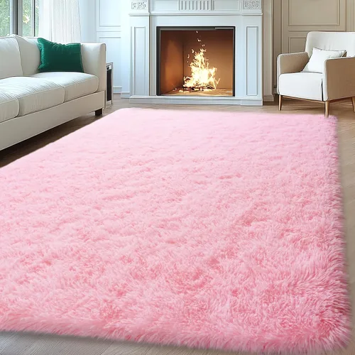 Miniatura 93 de Mugorn - Alfombra de 8 x 10 pies, alfombras grandes, esponjosas, suaves, peludas, antideslizantes, mullidas para interiores, color negro, 8 x 10 pies