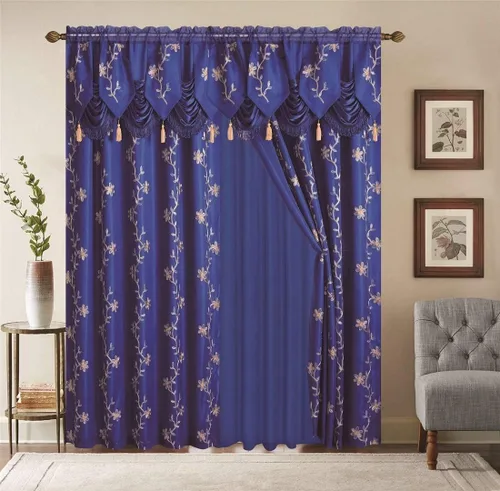 Juego de 2 paneles de cortinas de ventana de lujo, color rojo, burdeos, gris pardo dorado con cenefa, transparente, respaldo, cada tamaño de 112 x