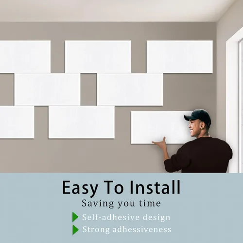 Miniatura 3 de Paquete de 6 paneles acústicos autoadhesivos de 15.75 x 31.5 x 0.47 pulgadas, paneles de pared acústicos insonorizados con borde biselado de alta