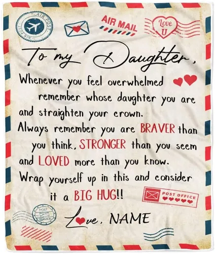 Miniatura 9 de Manta personalizada con texto en inglés «To My Daughter from Mom Dad Give You A Big Love Hug Butterfly Daughter Birthday»