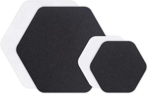 Miniatura 23 de GEAR AID Tenacious Tape Hex – Parches de reparación de 6.35 cm y 3.81 cm (4 parches: dos de 6.35 cm y dos de 3.81 cm, negro) – Adhesivo de pelar