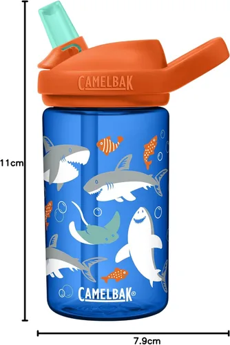 Miniatura 37 de CamelBak Eddy+ Kids Water Bottle with Bite Valve Straw, Leak‑Resistant Easy‑Sip Design for Everyday Hydration, 14oz Kids Animales de la selva