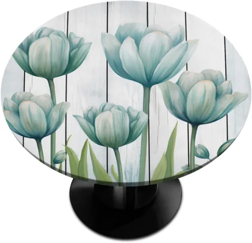 Miniatura 29 de Mantel Redondo con Elástico para Mesa de Playa, Diseño de Estrella de Mar, Cubierta de Mesa Circular, Impermeable, Lavable, de Poliéster, Pequeñas