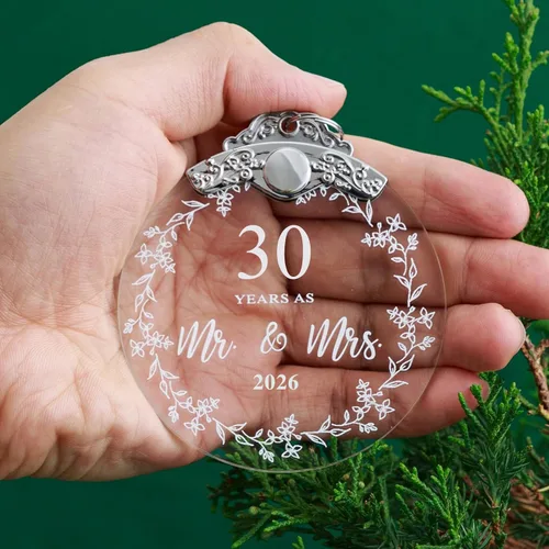 Miniatura 5 de Regalo de 30 aniversario de boda, adorno de Navidad para parejas, padres, marido, esposa, él, ella