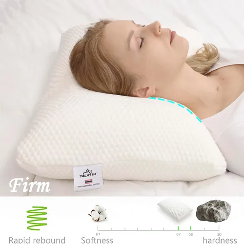 Miniatura 3 de Talalay - Almohada de látex 100 % natural de alta calidad, ayuda a aliviar la presión, sin productos químicos de espuma viscoelástica, paquete