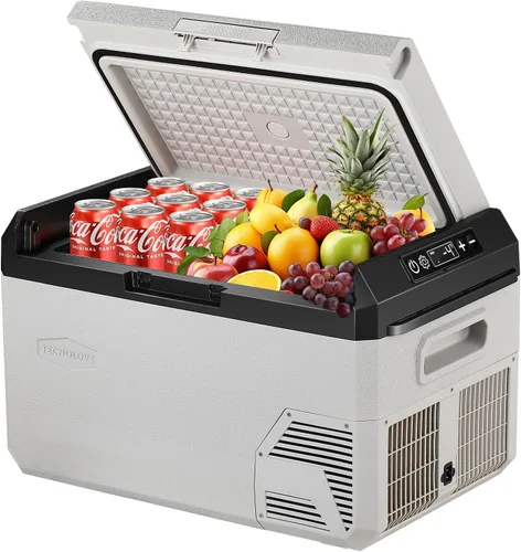 Miniatura 11 de Refrigerador portátil para auto de 20L, refrigerador con congelador de una zona de 21QT con evaporador de expansión por soplado, puerta reversible