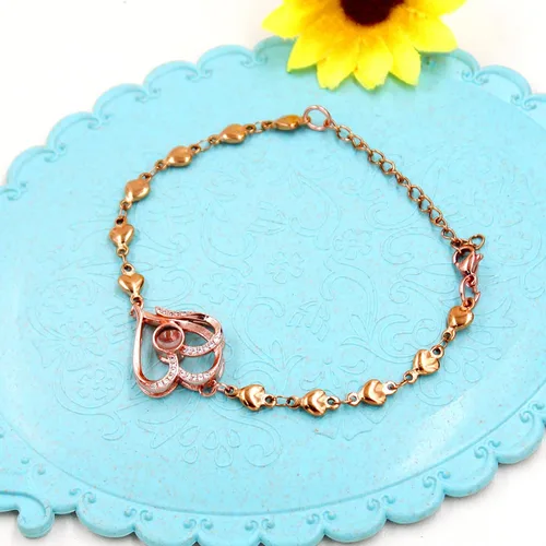 Miniatura 8 de Pulsera de cadena de corazón personalizada con texto en inglés "I Love You in 100 Language", regalos para mamá, esposa, novia